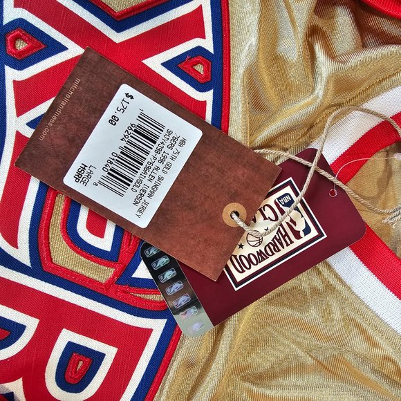 Allen Iverson 76ers Mitchell & Ness 75th Anniversary Swingman Gold Jersey Large - Picture 3 of 3